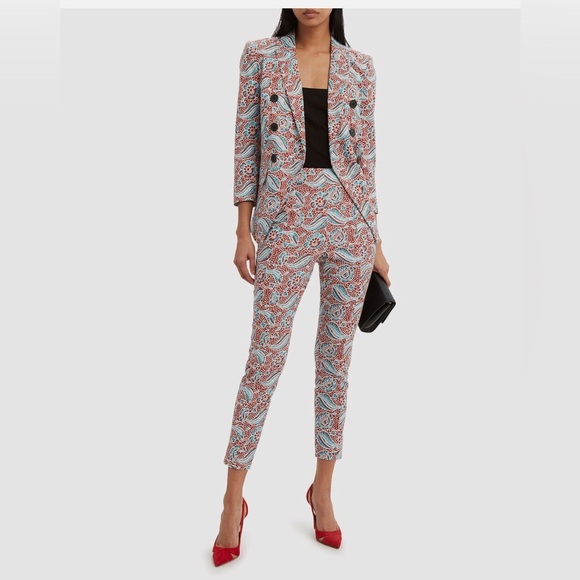 VERONICA BEARD Dickey Honolulu Hibiscus Floral Linen Blazer Jacket Pant set - Picture 2 of 14